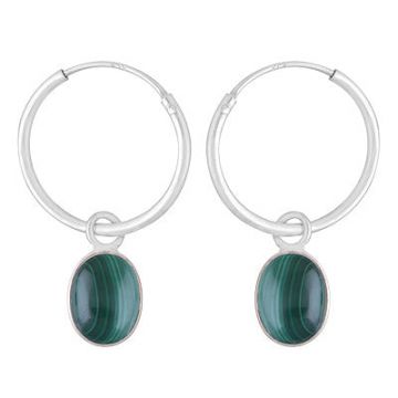 Cercei argint malachit | Marquise 2