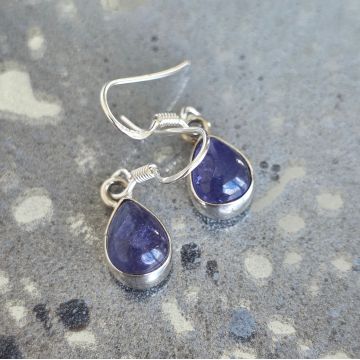 Cercei argint tanzanit | Marquise