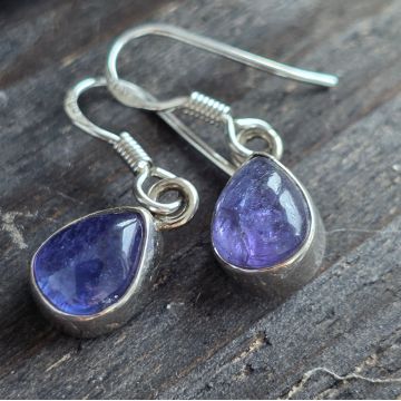 Cercei argint tanzanit | Marquise