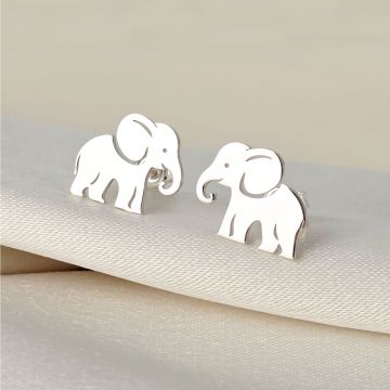 Cercei elefant - model decupat - Argint 925 - inchidere surub