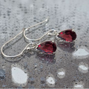 Cercei granat din argint | FIRE