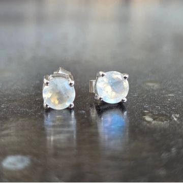 Cercei stud piatra lunii argint | Selene