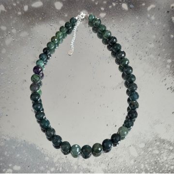 Colier agat muschi Wood #324