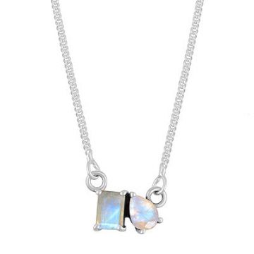 Colier argint piatra lunii | DUO