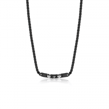 Colier Bărbătesc din Oțel Inoxidabil, Pandantiv Dog Tag - Negru