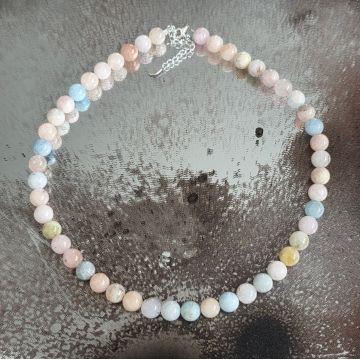 Colier beril, morganit și acvamarin Clara #316