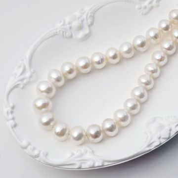 Colier cu Perle - Eleganta pura - Model sirag de perle mari - Argint 925