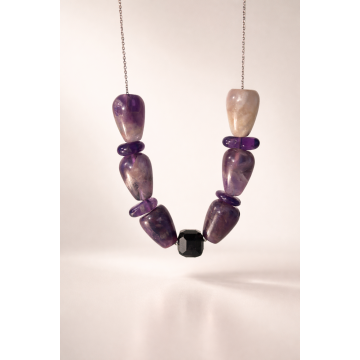 Colier din argint 925 cu ametist | Aura - Default Title