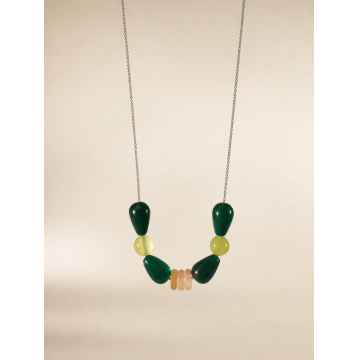 Colier din argint 925 cu pietre de jad | Nerida - Default Title