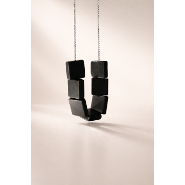 Colier din argint 925 cu pietre negre | Noir - Default Title