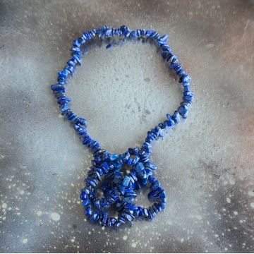 Colier lung chipsuri lapis lazuli