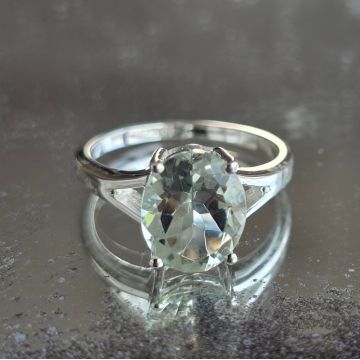 Inel argint 925 ametist verde | Round