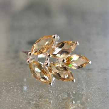 Inel argint 925 citrin | FLOWER 2