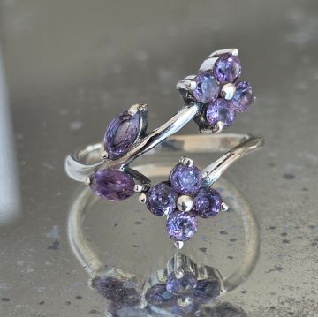 Inel argint ametist | Flower 1