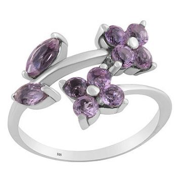 Inel argint ametist | Flower 1