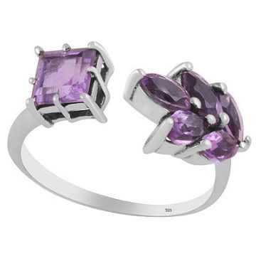 Inel argint ametist | Flower 2