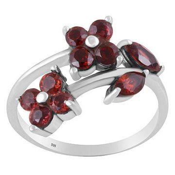 Inel argint granat | Flower 1