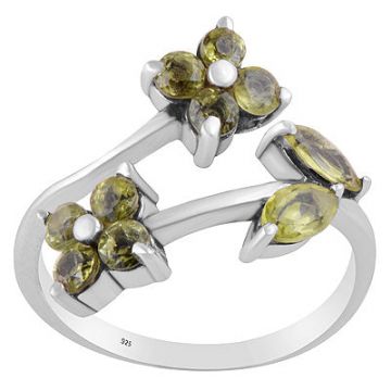 Inel argint peridot | Flower 1