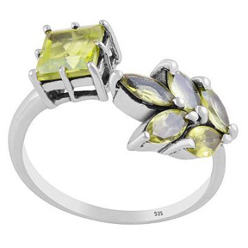 Inel argint peridot | Flower 2