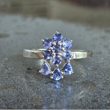 Inel argint tanzanit | FLOWER 1
