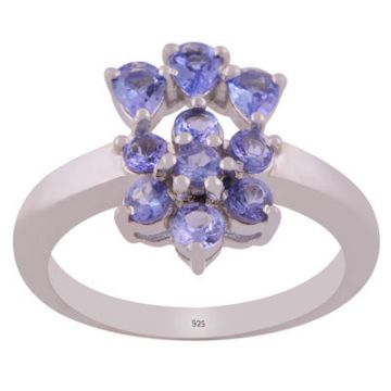 Inel argint tanzanit | FLOWER 1