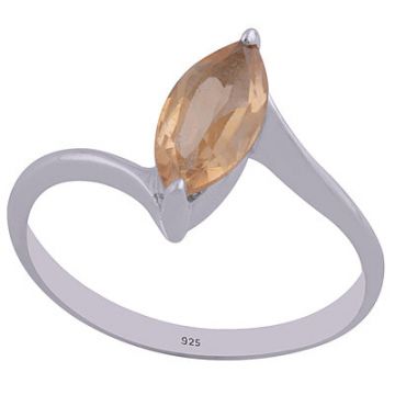 Inel citrin din argint | Marquise