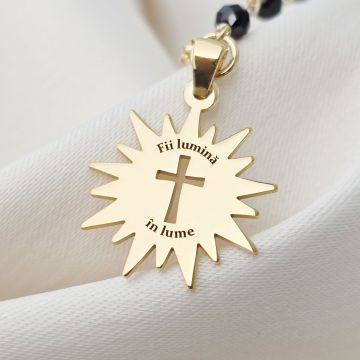 Lantisor Fii lumina in lume - Bijuterie cu Har - Argint 925 placat cu Aur Galben 18K