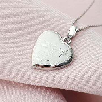 Medalion inima cu poze in interior - Angel Sparkle - Argint 925