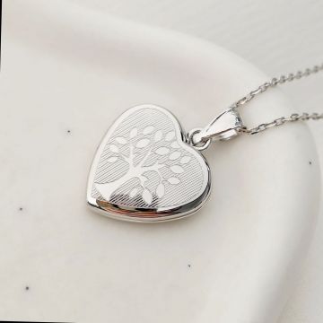 Medalion inima cu poze in interior - Tree of Love - Argint 925