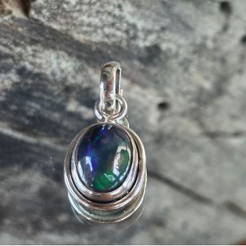 Pandantiv argint opal negru etiopian | Model 4