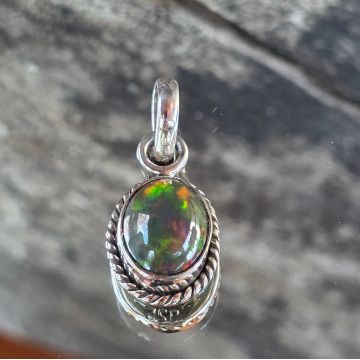 Pandantiv argint opal negru etiopian | Model 6