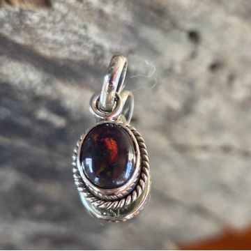 Pandantiv argint opal negru etiopian | Model 8