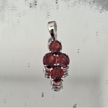 Pandantiv granat argint | Cruce