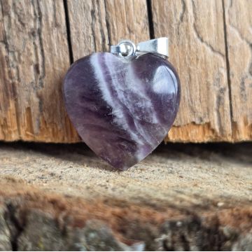 Pandantiv inima ametist CHEVRON