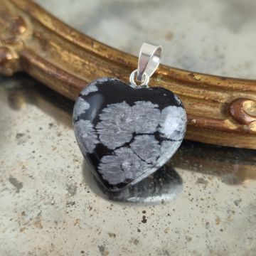 Pandantiv inima obsidian zapada
