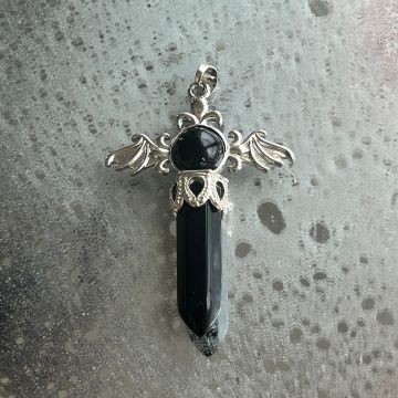 Pandantiv obsidian negru  | Point Wing