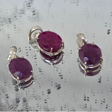 Pandantiv rubin argint | Marquise 4