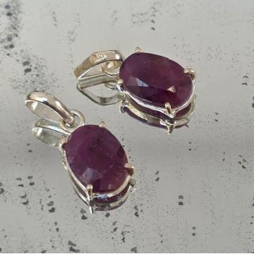 Pandantiv rubin argint | Marquise 5