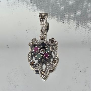 Pandantiv rubin, safir din argint | Royalty 1