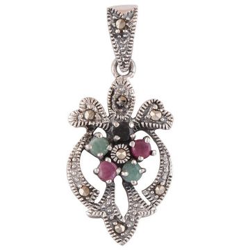 Pandantiv rubin, safir din argint | Royalty 1