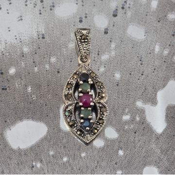 Pandantiv rubin, safir din argint | Royalty 2