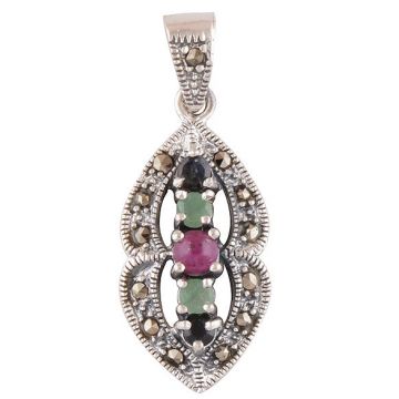 Pandantiv rubin, safir din argint | Royalty 2