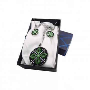 Set bijuterii inox broderie traditionala model   aripile morii