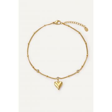 Brățară de picior Heart - Gold
