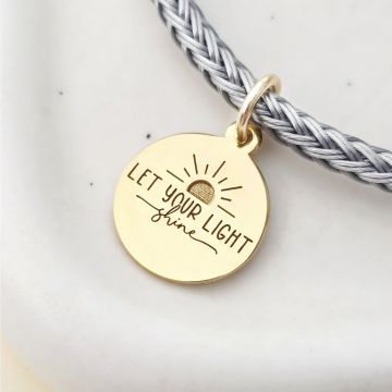 Bratara cu Snur gros impletit - Let Your Light Shine - Argint 925 placat cu Aur Galben 18K