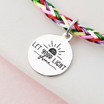 Bratara cu Snur gros impletit - Let Your Light Shine - Argint 925
