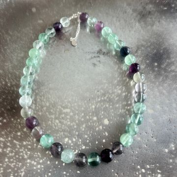 Colier fluorit curcubeu Rainbow #375
