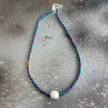 Colier hematit Rainbow #371