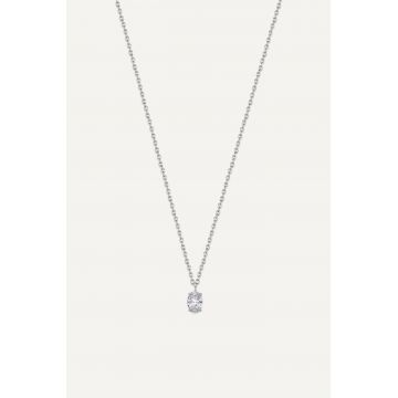 Colier Oval Solitaire - Silver