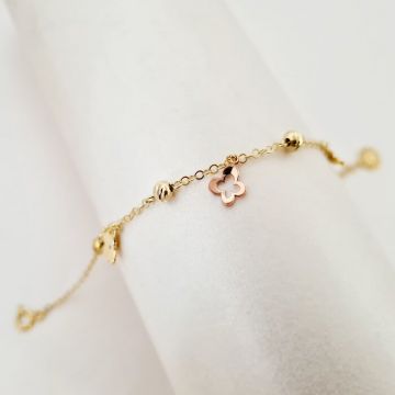 Bratara colectia Fairyland - Floral glow- Argint 925 placat cu Aur Galben si Roz 18K